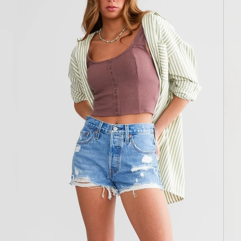 Levi's 501 Original Jean Shorts #563270213 Button Fly NWT - Picture 1 of 11